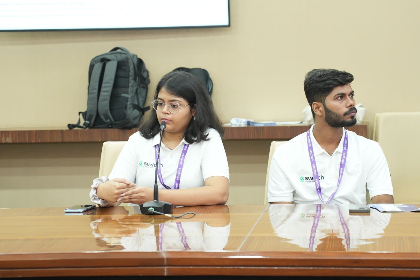 Two Switch team members leading a workshop